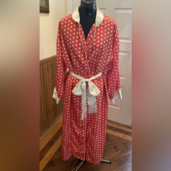 Silky Dotted Victorias Secret 90s Vintage Robe - Picture 2 of 10